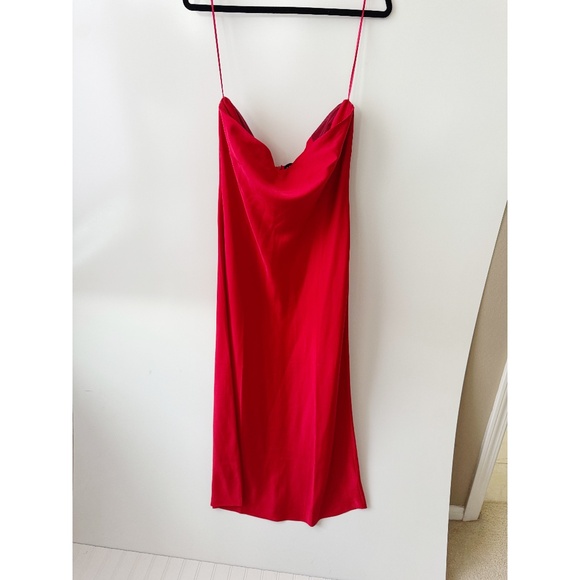 NWT J.Crew Collection Gwyneth slipdress in luster charmeuse, Red 16 - Picture 3 of 8